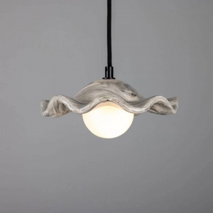 Rivale Pendant Light with Wavy Marbled Ceramic Shade