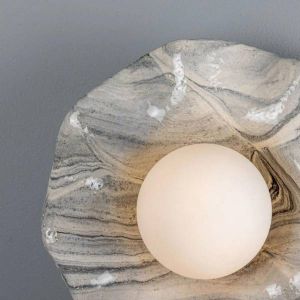 Rivale IP44 Bathroom Wall Light with Wavy Marbled Shade