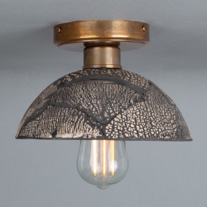 Kauri Organic Ceramic Dome Ceiling Light 20cm, Black Clay