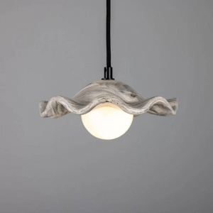 Rivale Pendant Light with Wavy Marbled Ceramic Shade