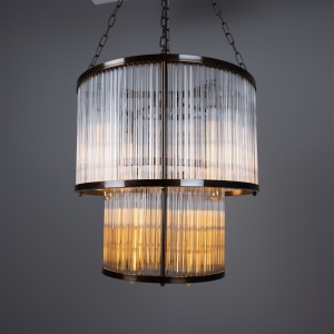 Caledon Two-Tier Chandelier with Glass Rods