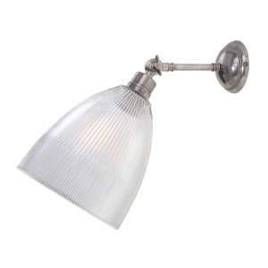 Prismatic Railway Glass Wall Light in Antique Silver