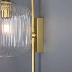 Astoria Reeded Glass and Brass Wall Light