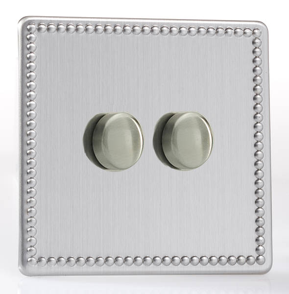 LED Dimmer Switch 120w - Stainless Steel - 1- 4 Gang
